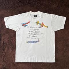 USA製 飛行機プリントTシャツ ヴィンテージライク ストリート 古着のサムネイル