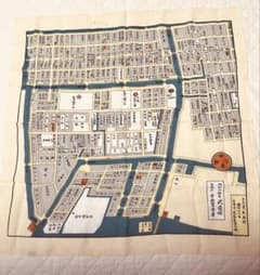 古地図 手ぬぐい 文久三年再刻 昭和六拾年のサムネイル