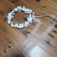 ホワイト フラワー 花冠 ヘッドドレスのサムネイル