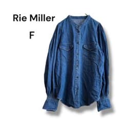 美品 リエミラー RM denim パワショルデニムブラウス ノーリーズ 939 