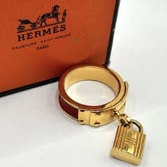 Hermès エルメス ケリー スカーフリング カデナ ゴールド×レッド 赤 箱