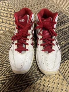 ASICS バスケットボールシューズ ホワイト/レッド　ゲルバーストのサムネイル