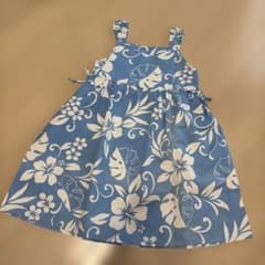 RJC ハワイ製 ノースリーブワンピース 花柄 ブルー キッズ 6のサムネイル