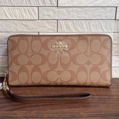 COACH 長財布 C4452 ロング ジップ アラウンドウォレット ブラウンのサムネイル