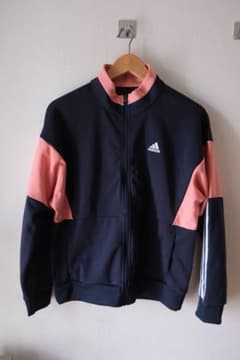新品タグ付けadidas アディダス ジップアップジャケット ネイビー/ピンクのサムネイル