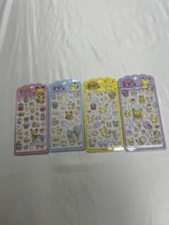 한국 한정! 4장 세트 포켓피스 피츄 크리스탈 씰