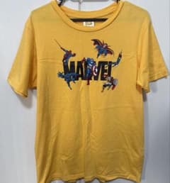 【未使用】MARVEL コラボ Tシャツ GU オレンジ 黄色 半袖 男女兼用