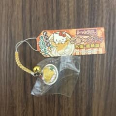 ご当地キティ 根付けストラップ 大阪限定 道頓堀 きつねうどん ハロー