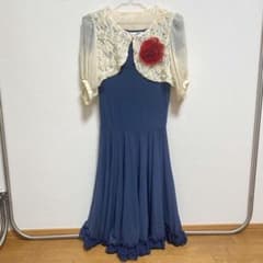 薔薇モチーフボレロ付き ネイビーワンピースのサムネイル