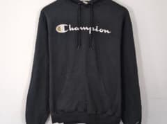 Champion チャンピオン ロゴ スウェット パーカー ブラックのサムネイル