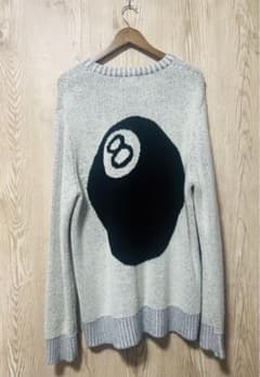 STUSSY ステューシー 8ボール エイトボール クルーネックニット Lのサムネイル