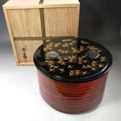 F1035 高台寺蒔絵 手桶水指 蒔絵師 春斎 共箱 木製 水指 茶道具 ◇F1035 高台寺蒔絵 手桶水指 蒔絵師 春斎 共箱 木製 水指