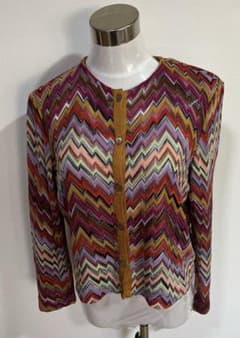 MISSONI 長袖 サマーカーディガン ジグザグ柄(オレンジタグ) - メルカリ