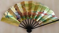【未使用】飾り扇子 扇子立て・箱付き 金地 舞妓 桜 和風インテリアのサムネイル