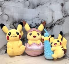 3체 세트 피카츄 봉제인형 해피 부활절/스카이트리 포켓몬