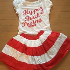 あいす様専用 ワンスポ赤ストライプフレアスカートのサムネイル