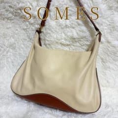SOMES ソメス ショルダーバッグ レザー ベージュ ブラウンのサムネイル