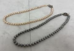 本真珠 パールネックレス 2本セット 6mm 白 黒 冠婚葬祭