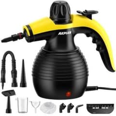 AKPIANハンドヘルドスチームクリーナー、洗浄用スチーム機、ポータブル