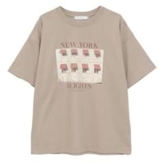 アメリカンホリック ロゴ＆フォトプリントTシャツ ベージュLのサムネイル