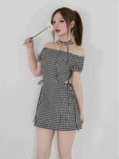 andmary　Becky check mini dress ANDMARY Becky check mini dress black - メルカリ