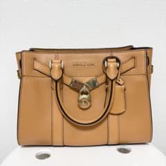 美品］MICHAEL KORS ハミルトン サッチェル キャメル ハンドバッグ 
