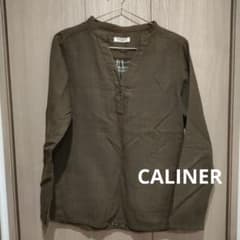 CALINER 長袖 プルオーバー ブラウス カーキ