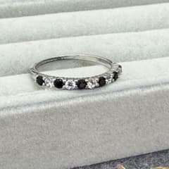 블랙 스피넬 실버 링☆천연석☆11~12호☆silver925