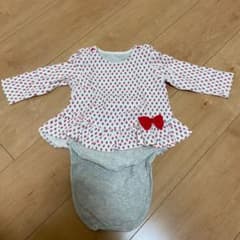 花柄長袖Tシャツ　ロンパースタイプのサムネイル