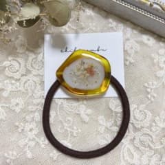 ハンドメイド レジン　お花　ヘアゴム　ポニーフック　ブローチ　no.216のサムネイル