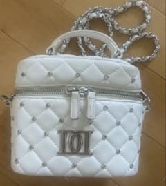 darich キルティングビジュースクエアミニバッグ バニティ 白 white
