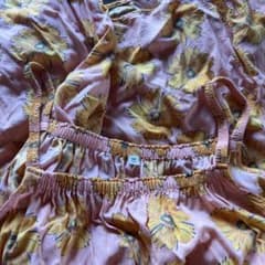 ひまわり柄 ノースリーブ ワンピース サーモンピンク 160のサムネイル