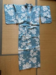 浴衣 単品 ブルー系 花柄 夏祭り 花火大会のサムネイル