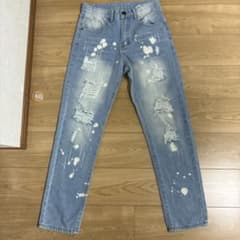 ダメージ加工 ペイント スキニーデニムのサムネイル
