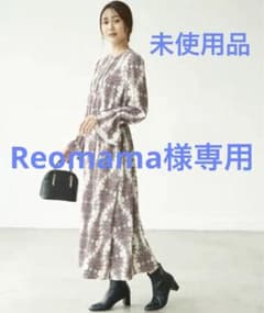 サスティナブルプリント配色ワンピースのサムネイル
