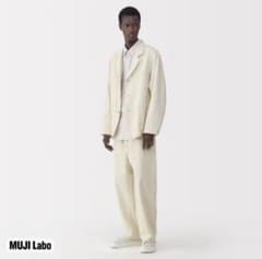 新品 2025MUJILabo無印良品 和紙混カルゼジャケット紳士M生成