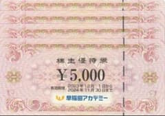 早稲田アカデミー 株主優待券 20000円分<すぐ発送します><匿名発送です>のサムネイル