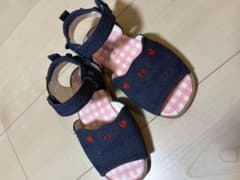 サンダル　女の子　デニム　インディゴ　ブルーのサムネイル