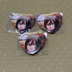 進撃の巨人 anique 購入特典 ハート型缶バッジ ミカサ・アッカーマン