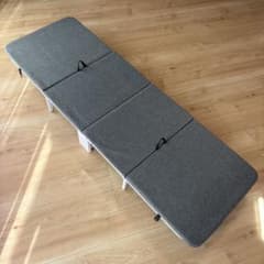訳あり新品】折りたたみ式簡易ベッド 190×60×24cm グレー コンパクト