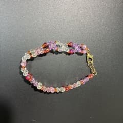 フラワーモチーフ ビーズブレスレット ピンク系のサムネイル