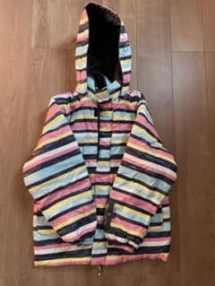 美品！子ども用 スキーウェア ストライプ 160cm 女性Sのサムネイル