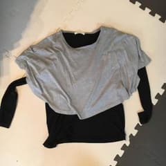【mizuki様専用】授乳服 ケープ付シャツ milk teaのサムネイル