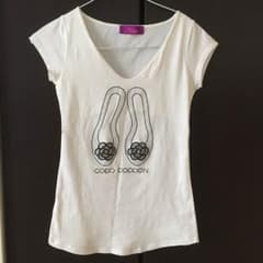 ANAP LATINA ローズ バラ シューズ ストーン 白 Tシャツ 古着のサムネイル
