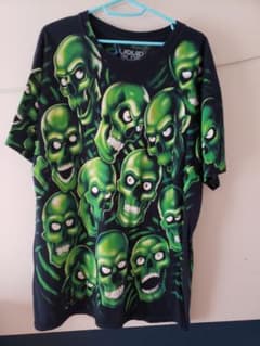 LIQUID BLUE Tシャツ Skull pile green Lのサムネイル