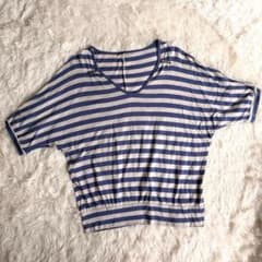 【シネマクラブ】 ドルマンボーダーカットソー スタッズ付 (M) 平成レトロ