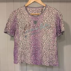 伊太利屋 11号レオパード柄 半袖Tシャツ ラインストーン装飾のサムネイル
