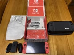 Switch 有機ELマリオレッド本体 tomtocケース➕ホリパッドレッド付