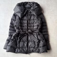 美品✨マックスマーラ✨最高級グースダウンコート 黒 42 XL相当 ベルト