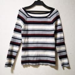 最終価格♪美品　レディース　リブニット　セーター　ボーダー　ボートネック　秋冬のサムネイル